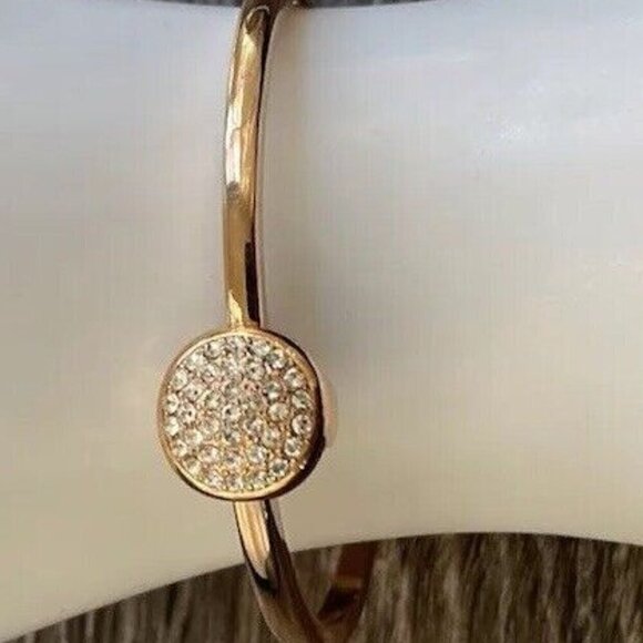 Anne Klein Rose gold Tone Rhinestone Bracelet Sz 6 in. - Picture 3 of 10